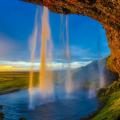 Iceland waterfall falls cascade pool stream water sunset 1209672 jpg d